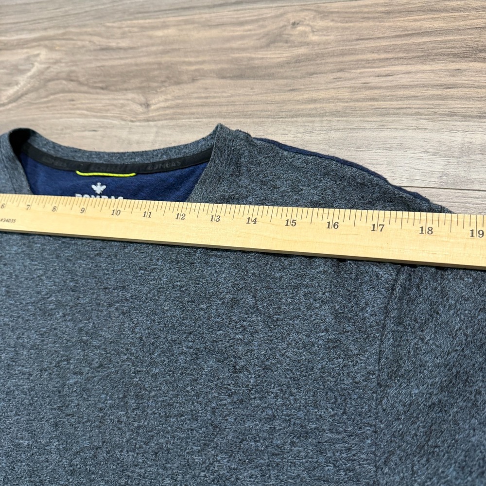 Bombas Mens‎ Large Gray Blue Athletic T Shirt Performance Tee Colorblock Tee - Picture 4 of 7